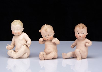 Lot 223 - Two seated Heubach comic bisque babies