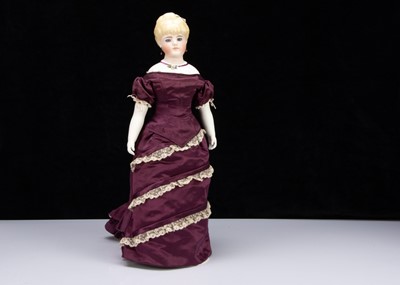 Lot 233 - A rare Kling 150 bisque shoulder-head lady doll 1870s