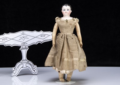 Lot 235 - A late 19th century Petite French bisque shoulder-head doll