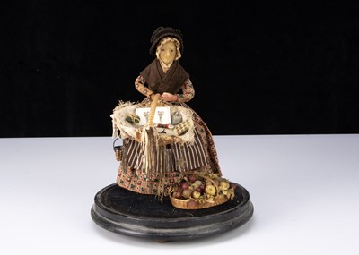 Lot 265 - A rare 19th century beeswax pedlar doll