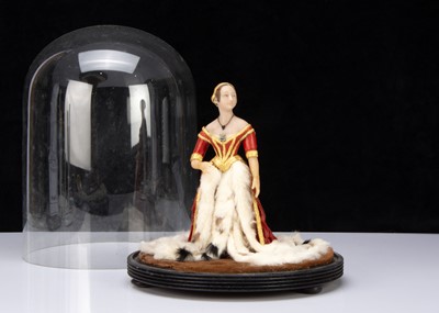 Lot 266 - A Henrietta Wade wax model of Queen Victoria in Robes of State