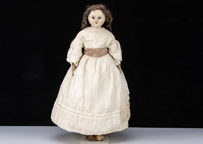 Lot 272 - A large English 19th century wax over papier-mâché doll