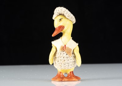 Lot 301 - A Hertwig all-bisque dolls’ house duckling boy doll