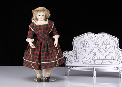 Lot 361 - A small French pressed bisque shoulder-head fashionable doll 1860s