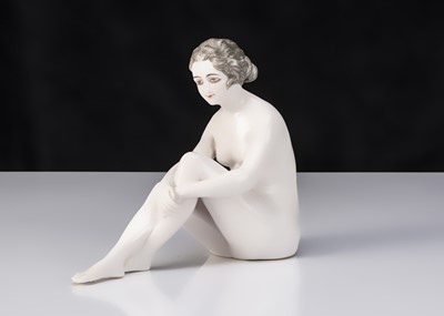 Lot 378 - A rare large Dressel & Kister seated Bathing Beauty