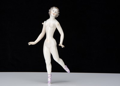 Lot 382 - A German half-doll manufacturer full figured ballerina