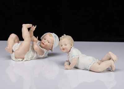 Lot 396 - Two Gebruder Heubach bisque Piano Babies