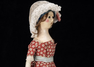 Lot 398 - A fine and rare late 18th century English wooden doll