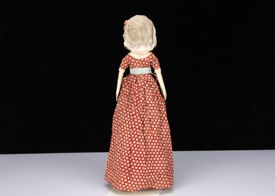 Lot 398 - A fine and rare late 18th century English wooden doll