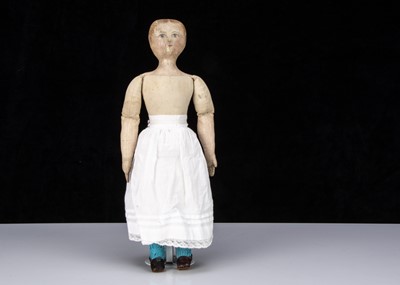 Lot 400 - A rare early 20th century American ‘Maggie Bessie’ painted cloth doll.