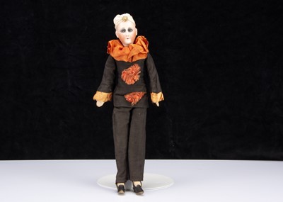 Lot 409 - An unusual Herman Steiner bisque headed boudoir doll