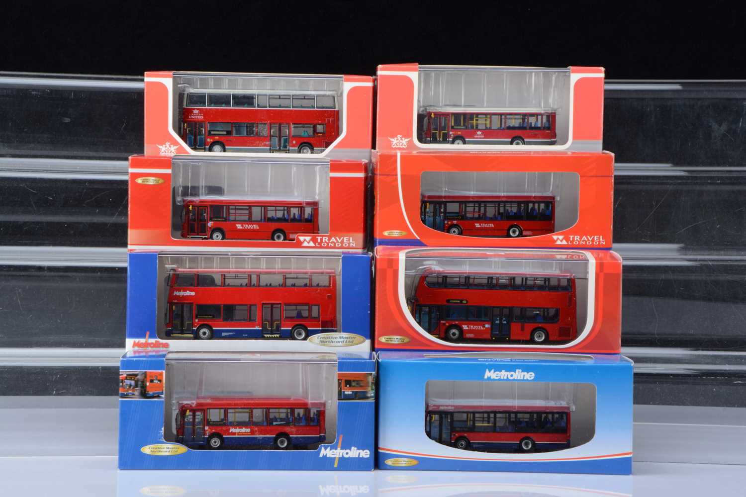 Lot 3 - Creative Master Northcord 1:76 Scale London Double and Single Deck Buses