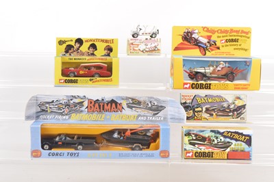 Lot 277 - Dinky and Corgi Models From TV and Film With Reproduction Boxes (6)