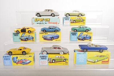 Lot 282 - Corgi and Spot On Diecast Private Cars With Reproduction Boxes, (8)