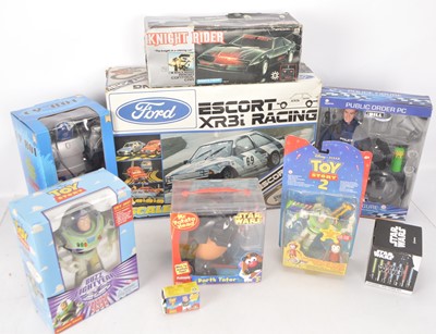 Lot 377 - Radio Controlled Knight Rider car Toy Story and Star Wars Toys and The Bill Action Figure with Scalextric C676 Ford Escort XR3i Racing Set (9)