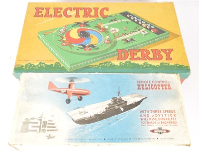 Lot 401 - 1950's and later Toys including  Electric Derby Trik-Trak and Nulli Secundus Helicopter Set