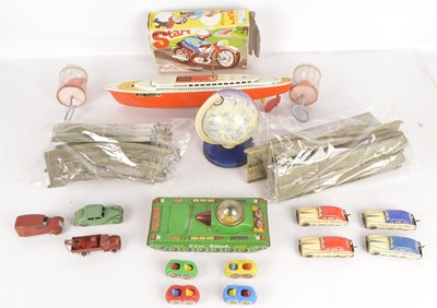 Lot 409 - Various  mostly unboxed 1960's and later Tin Toys and 1950's Dinky Toys and Palitoy Baby's Rattles (qty)