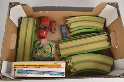 Lot 427 - Marx tinplate Speedway Schuco Car and Russian and Japanese clockwork Railways (qty)