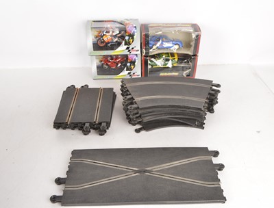 Lot 428 - Hornby Scalextric C640 500TT Sidecar Set and additional Motorbikes and Cars and Track 