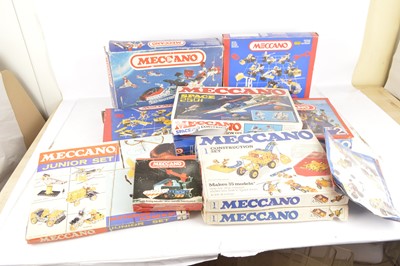 Lot 443 - Various Meccano Sets from 1970s-  1990's including French Meccano (9 boxes)