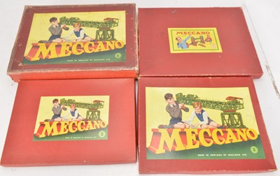 Lot 452 - Meccano 1950's red boxed red and green Sets (4)