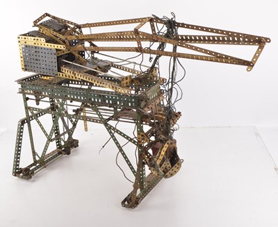 Lot 459 - Large Meccano Travelling Dock Crane and quantity of loose Meccano