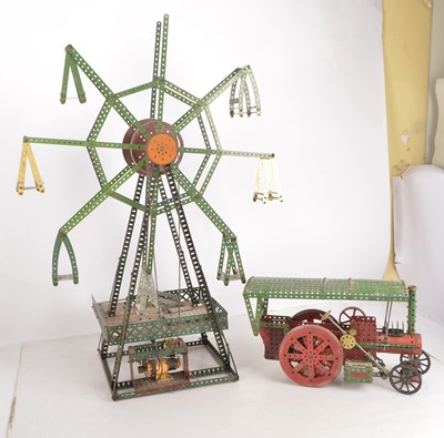 Lot 466 - Meccano made up Models of a Ferris Wheel and Traction Engine