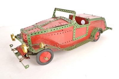 Lot 467 - A large scale 2-Seater Roadster made from red and green Meccano