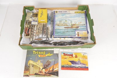 Lot 468 - Large quantity of Tri-ang Minic Dinky Toys Crescent TM and other makers waterline metal Ships and Accessories (90+)