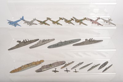 Lot 478 - Collection of lead Gasquy and Crescent and other makers waterline models and various Aircraft