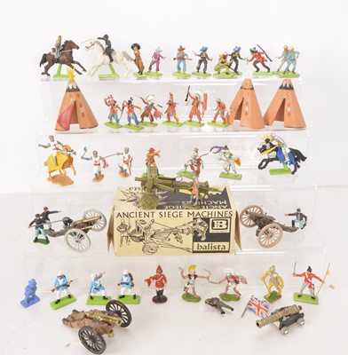 Lot 479 - Britains including Deetail and Timpo plastic Cowboys and Indian and ACW  Knights Foreign Legion and other Figures (45+)