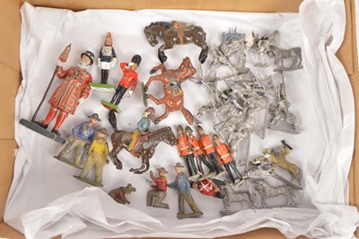 Lot 480 - Small collection of vintage lead figures and modern white metal 30mm Napoleonic Figures