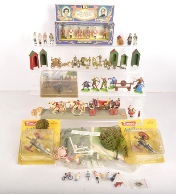 Lot 485 - Collection of mixed plastic metal and resin Figures Canons Stage Coaches and other related items by various makers