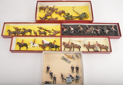 Lot 507 - Britains and copies Mounted and Field Gun  sets (6)