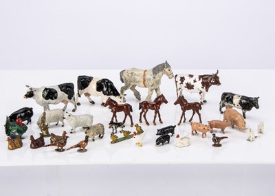 Lot 529 - A lot of farm animals including Hill and Pixyland comprising Britains Ayrshire Bull