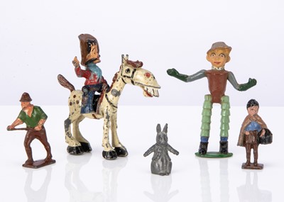 Lot 530 - Character figures by various makers including Pixyland and Timpo comprising Sacul Hank and Silver King