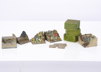 Lot 538 - Britains Miniature Gardening Rockery items comprising wooden terracing blocks (8)