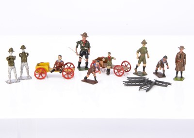 Lot 539 - Scout and Guide figures by various makers including Britains and Charbens comprising BMC Boy Scout