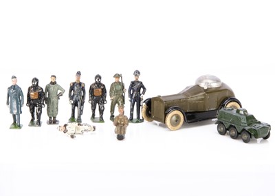 Lot 540 - Britains Military items comprising set 438 Armoured Car and Lilliput Saracen APC, VG