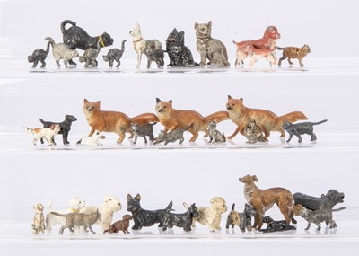 Lot 551 - A selection of metal cats and dogs by various makers including Crescent toys and Pixyland comprising rare John Hill Terriers (3)