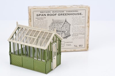 Lot 590 - Britains boxed item No. 053 Span Roof Greenhouse