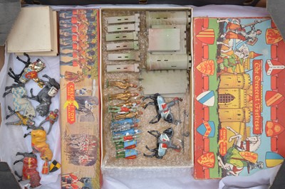 Lot 595 - A selection of Medieval and knight related items by Timpo and Charbens comprising boxed Crescent Fortress