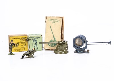 Lot 612 - Britains Air Defence items comprising of 1639 Range Finder with Operator and 1731 Spotting Chair and Observer