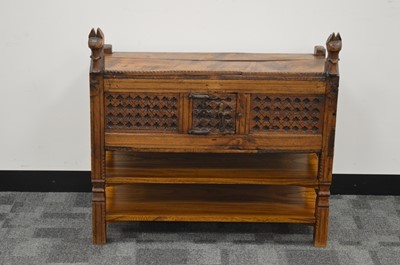 Lot 396 - A 20th century hardwood Indian cabinet