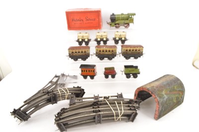 Lot 634 - Hornby and Brimtoy and Bing 0 Gauge Clockwork Trains (qty)