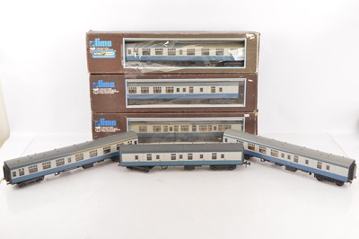 Lot 709 - 6 Lima 0 Gauge BR blue/grey Coaches including a modified Full Parcels Coach (6)