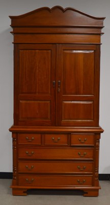 Lot 397 - A large modern hardwood wardrobe