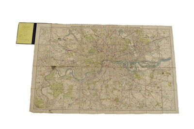 Lot 410 - Stanford's New Two Inch Map of London and its Environs - Main Road and Tramline Edition