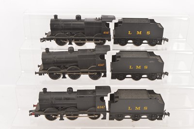 Lot 717 - Three Lima 0 Gauge electric 2-Rail LMS black Class 3F Locomotives and Tenders (6 including tenders)