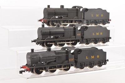 Lot 718 - Three Lima 0 Gauge electric 2-Rail LMS black Class 3F Locomotives and Tenders (6 including tenders)